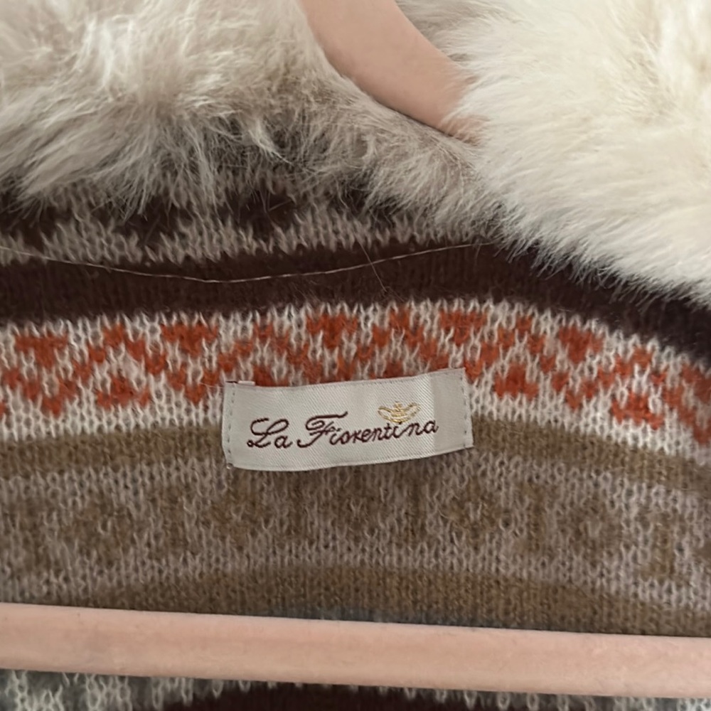 Chic Multicolor Patterned Fur Trim Cape - image 2